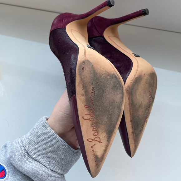 Sam Edelman burgundy pointy toe heels - Picture 6 of 7